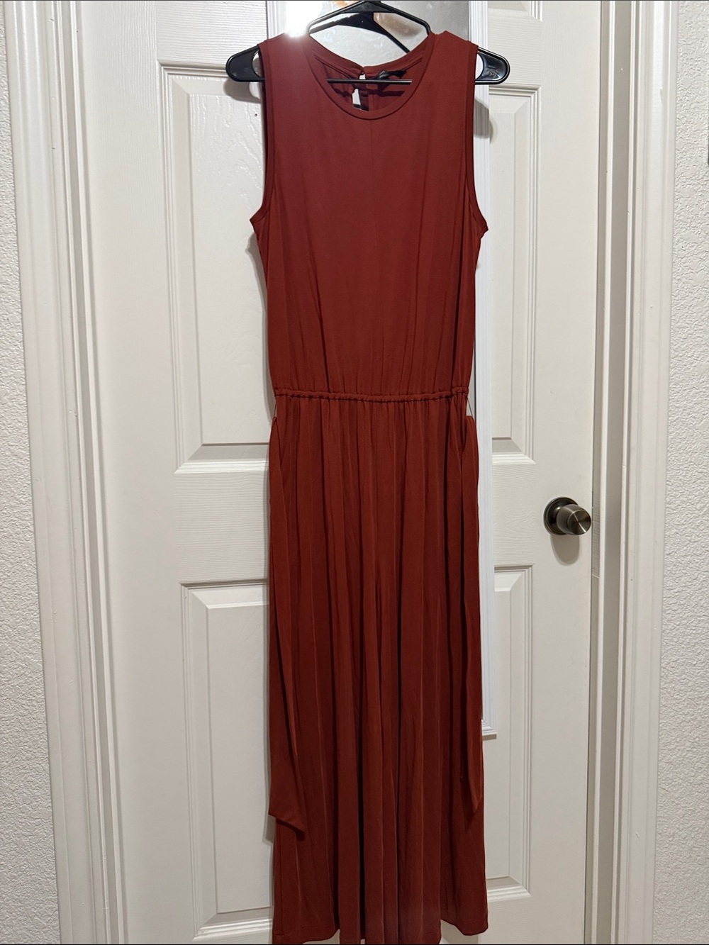 Banana Republic Sleeveless Rust-Red Jumpsuit